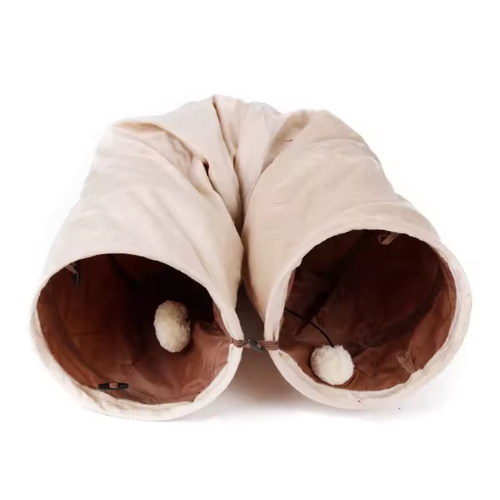 Foldable Plush Rolling Cat Tunnel